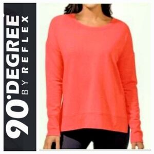 90°Degree Brushed Terry Relaxed Fit Lightweight Side Slit Sweatshirt XL NWT